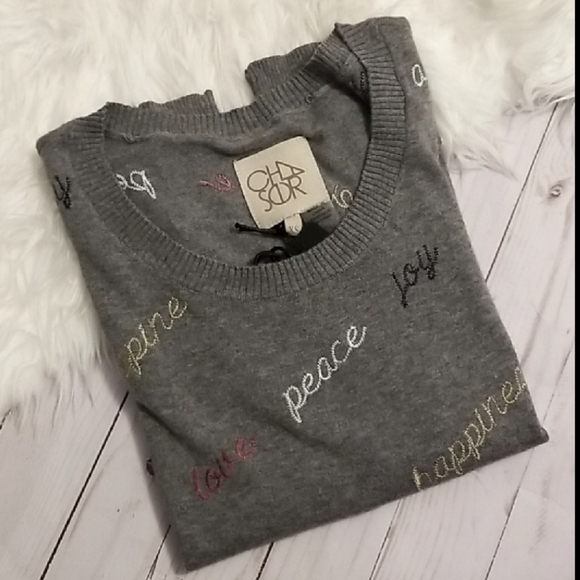 CHASER "Peace, Love, Joy, Happiness Sweater - Picture 4 of 5